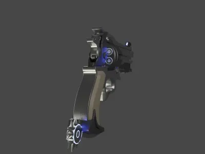 Revolver gun with lights 3D model