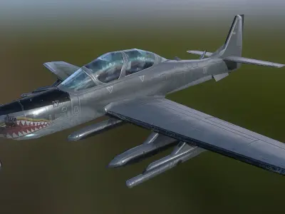 EMB 314 Super Tucano Low-poly 3D model