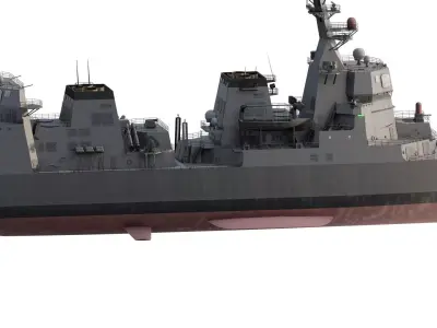 JAPANESE NAVY MODERN DETAILED DESTROYER WITH PARTIAL INTERIOR 3D model