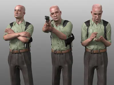 StreetCop Inspector Low-poly 3D model