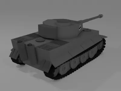 LowPoly tank TIger H1 Low-poly 3D model