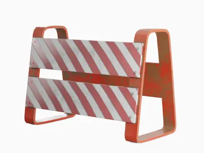 Traffic Barricade 01 Low-poly 3D model