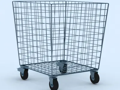 Cart Model wire basket on wheels 3D model