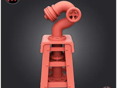 Industrial Fire Hydrant 3D print model
