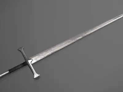 Medieval Sword Low-poly 3D model 17