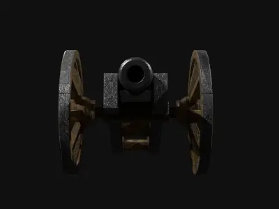 Field cannon 17th century Low-poly 3D model
