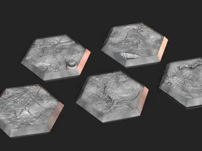 Hex Bases- Desert Terrain 3D print model