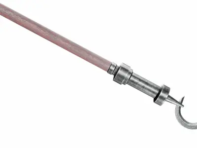 Spear with crescent 3D model