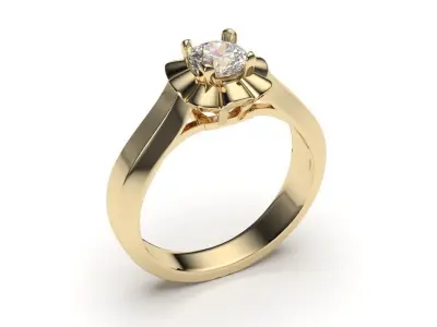 solitaire with ring sizes  8 part S104 3D print model