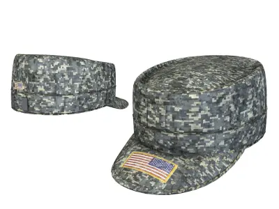 US Army Patrol Cap Digital Camouflage Hat Low-poly 3D model