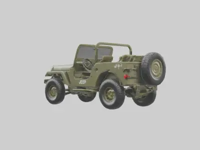 Military Jeep model Low-poly 3D model