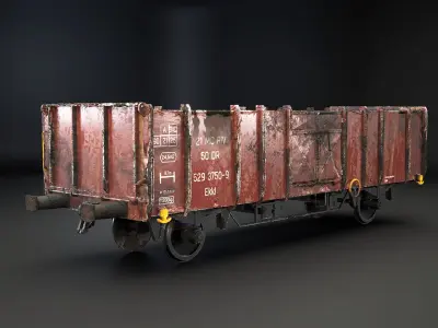 Used Electric Locomotive and Railcars 3D model