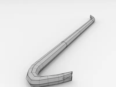 Crowbar cane with handle 3D model