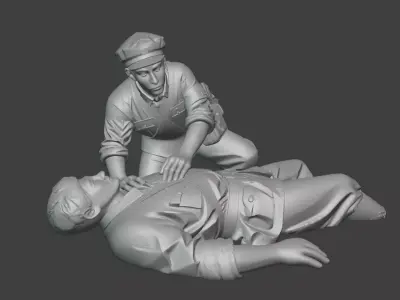 Military sculpture warrior military battle war hero soldier 3D print model 8