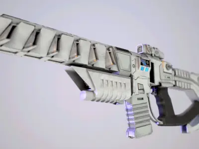 Sci-fi PBR Game Ready Weapon Low-poly 3D model
