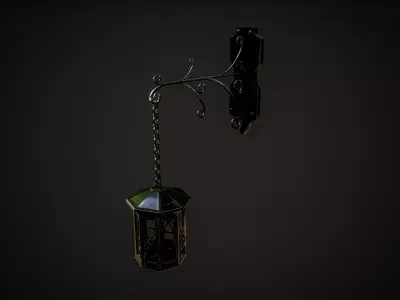 Old Fire Lamp Low-poly 3D model