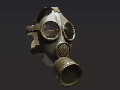 Military gas mask Low-poly 3D model purchase