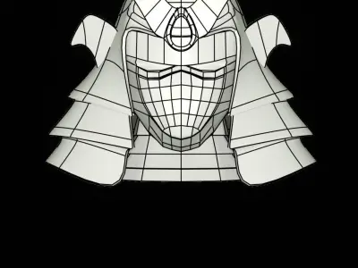 Samurai Helmet Low-poly 3D model