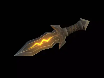 Stylized Low Poly Dagger - Game-Ready Fantasy Weapon  Low-poly 3D model