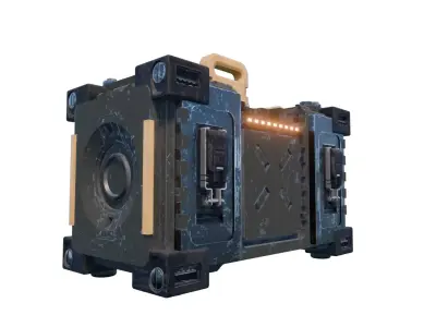 Sci-fi box crate Low-poly 3D model