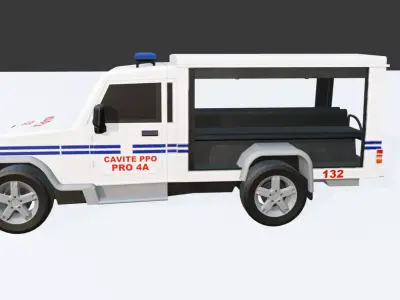 Low Poly Police Patrol Car Low-poly 3D model