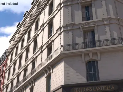 Paris Corner Traditional Building 3D model