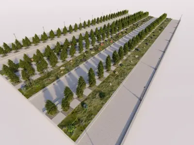 park-public bolvar-Private Landscape 3D model