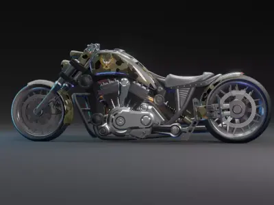 super bike road king Low-poly 3D model