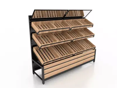 Shelf 3D model 3 display rack with shelves and baskets 3D model