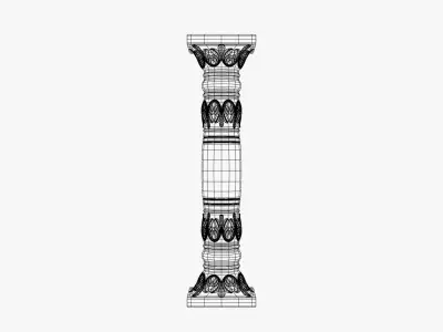 Ancient Ornamental Column 3D model