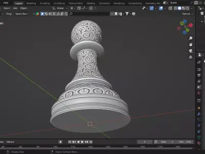 Royal Pawn Chess Piece 3D print model