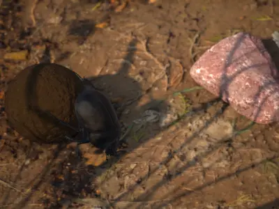 Dung Beetle Low-poly 3D model