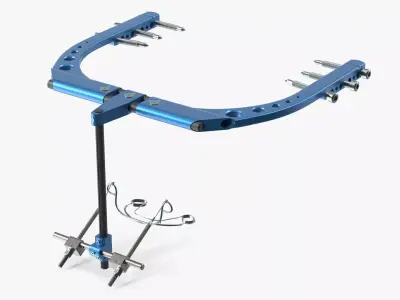 Rigid Distraction Frame for Cranial Surgery Blue 3D model