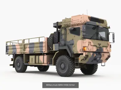Military armored trucks MAN HX  series 3D Model Pack