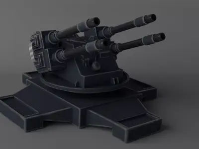 Sci-fi Turret Low-poly 3D model purchase