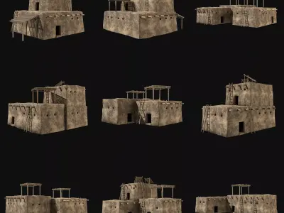TURKISH EGYPT ARAB DESERT ANCIENT SUMER BABYLON HOUSE COLLECTION Free low-poly 3D model