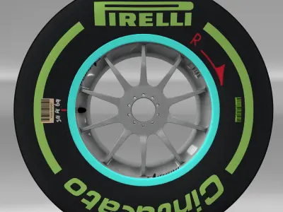 W06 Intermediate front tyre Low-poly 3D model