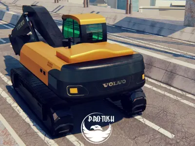 EXCAVATORS VOLVO EC210B Low-poly 3D model