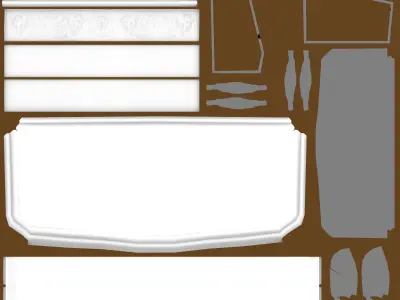 EB Rich inlay cabinet Low-poly 3D model