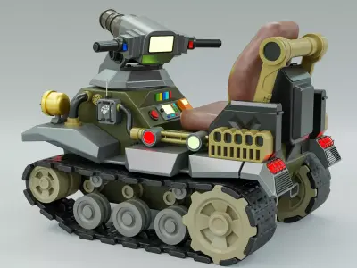Kiddie Ride Tank 006 Low-poly 3D model