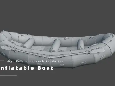 Inflatable Rafting Boat 3D model