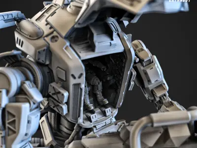 A Girl and Her Robot 75mm 3D print model