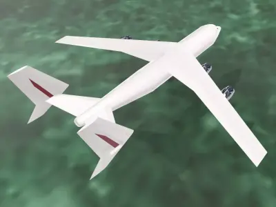 Fictional Twin Tail Heavy Cargo Aircraft 3D model