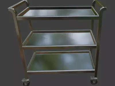 Stainless Steel Hospital Trolley 3D model