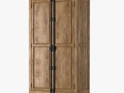 FRENCH PANEL DOUBLE-DOOR CABINET 3D model