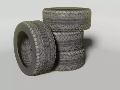 Tire PBR set of tires Low-poly 3D model