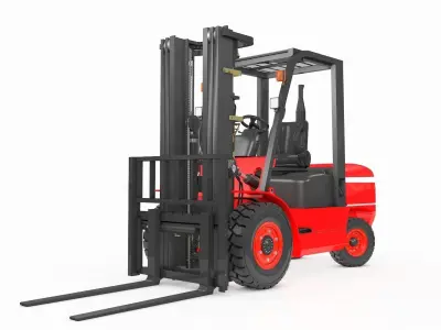 Forklift Rigged and Animated 3D model
