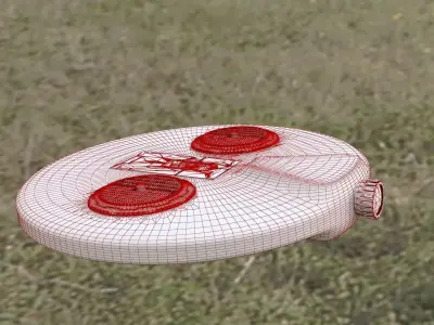 Drone camera in sky Low-poly 3D model