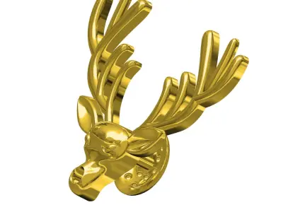 Deer Head Collar Clip 3D print model