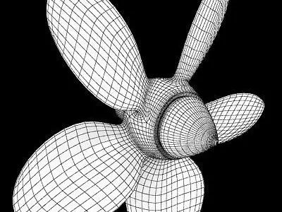 White 5 Side Propeller 3D model